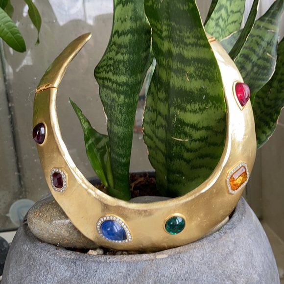 Vintage Jewelry - Vintage rare collar necklace with beautiful cabochon stones